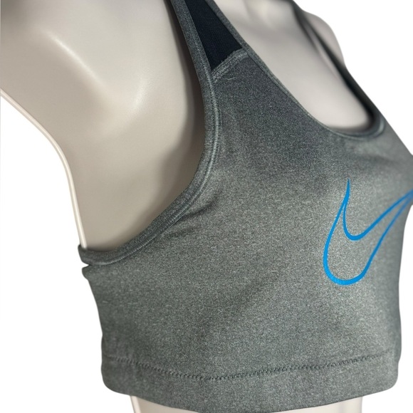 Nike Dri-Fit Grey Gray Baby Blue Women’s Racerback Sports Bra - Size Medium - Picture 5 of 9